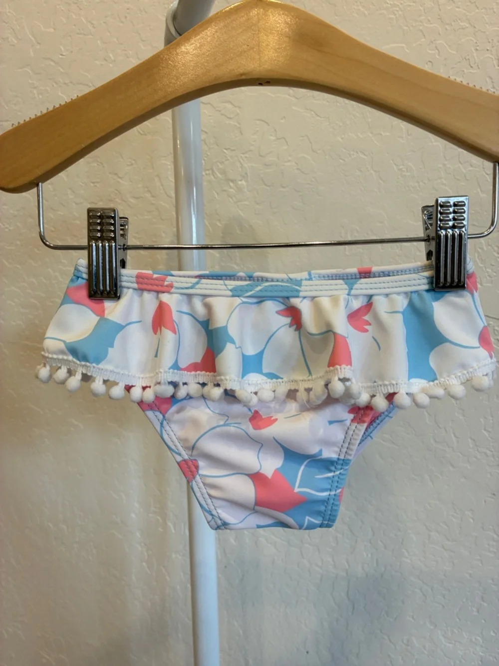 Crystal blue seashell short sleeve baby ruffle swim set - Picture 4 of 7